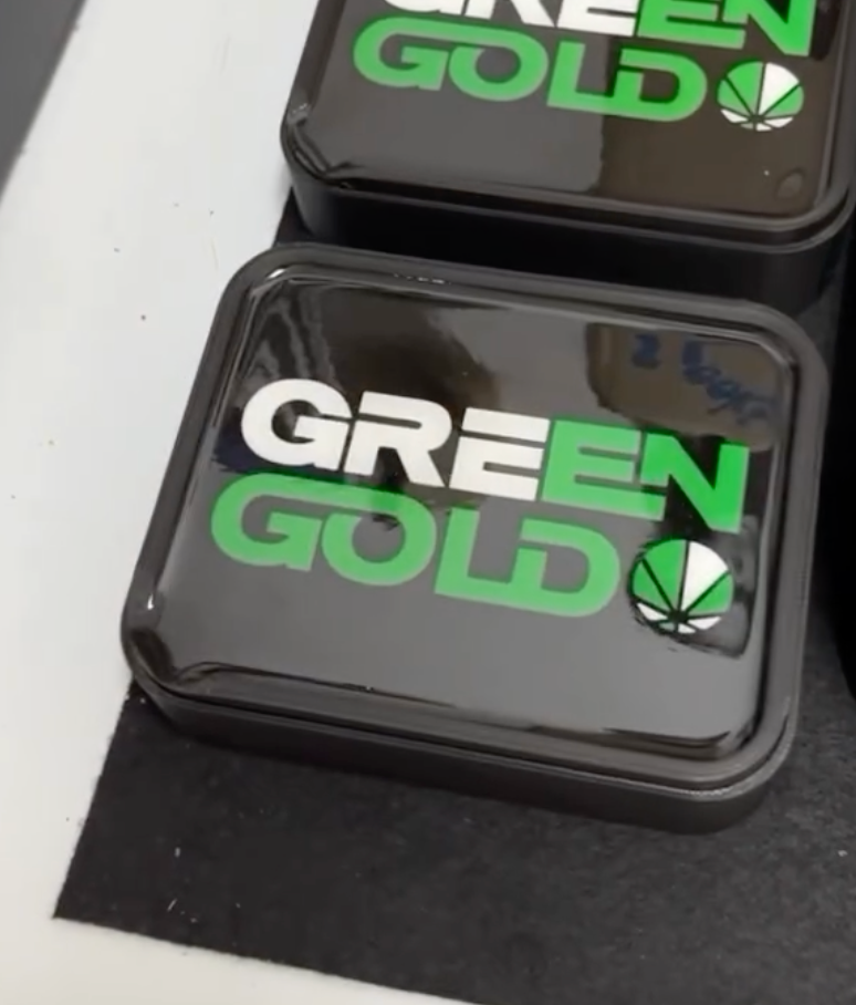Small Custom Presentation Box, with Magnetic Resin Top and Jars with your Logo