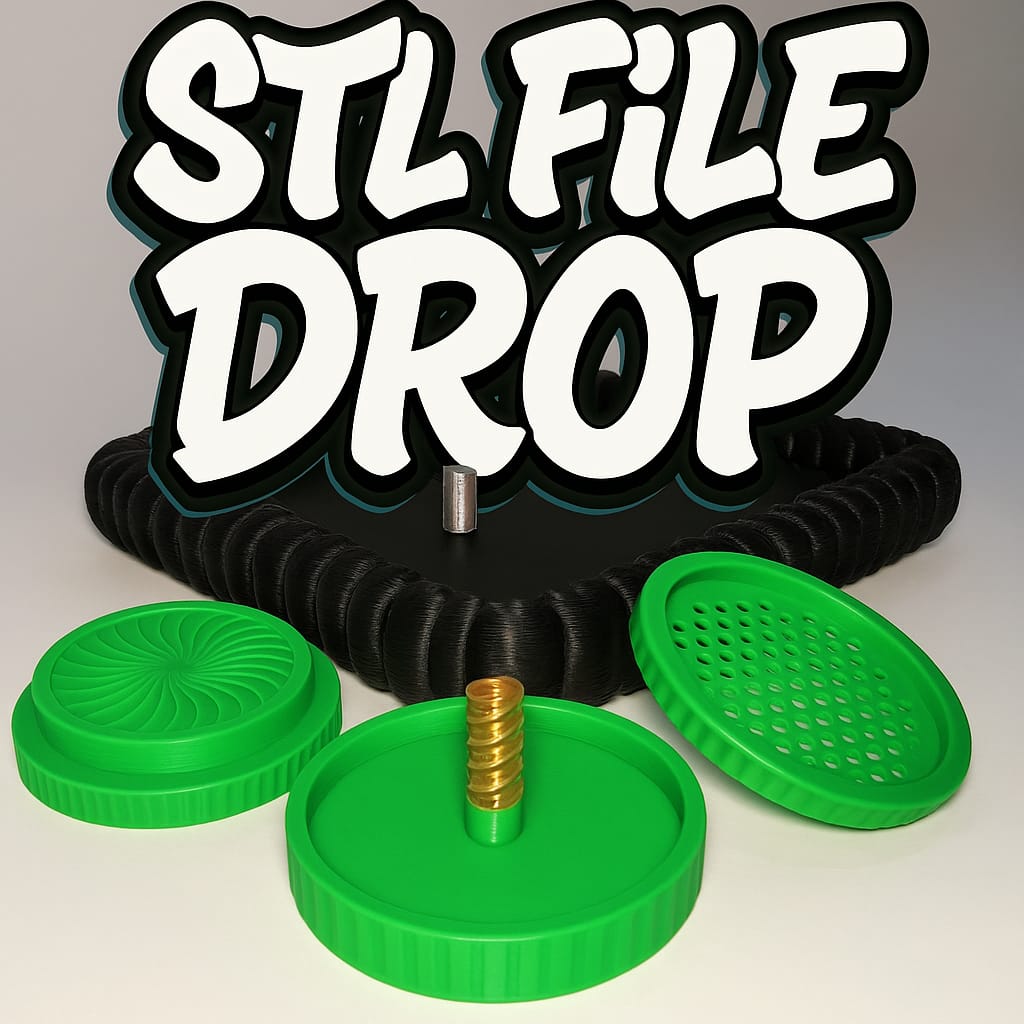 STL FILE aka Stoner Pack: Grinder, Big Puffy Rolling Tray and 2 Different Filters
