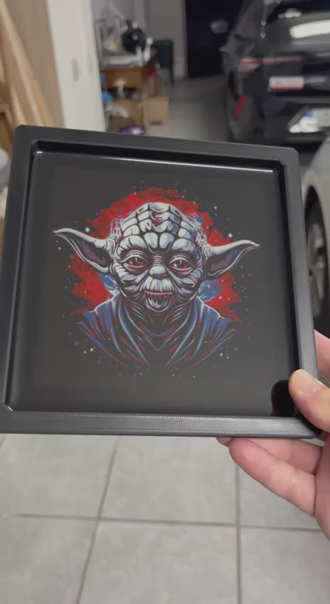 "Yoda" Glowing Rolling Tray with Epoxy Resin